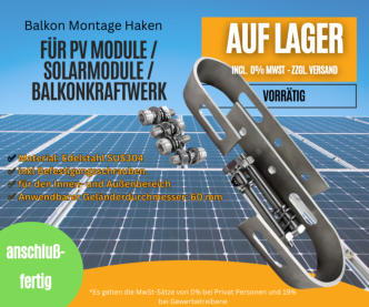 Montagehaken für PV Solarmodule Module