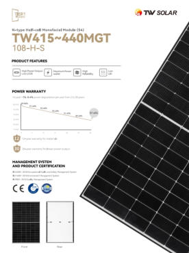 Solarmodule TW Solar 415 MAP M10-108H in Hildesheim kaufen