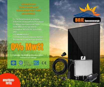 Balkonkraftwwerk 600 watt komplettpaket hannover